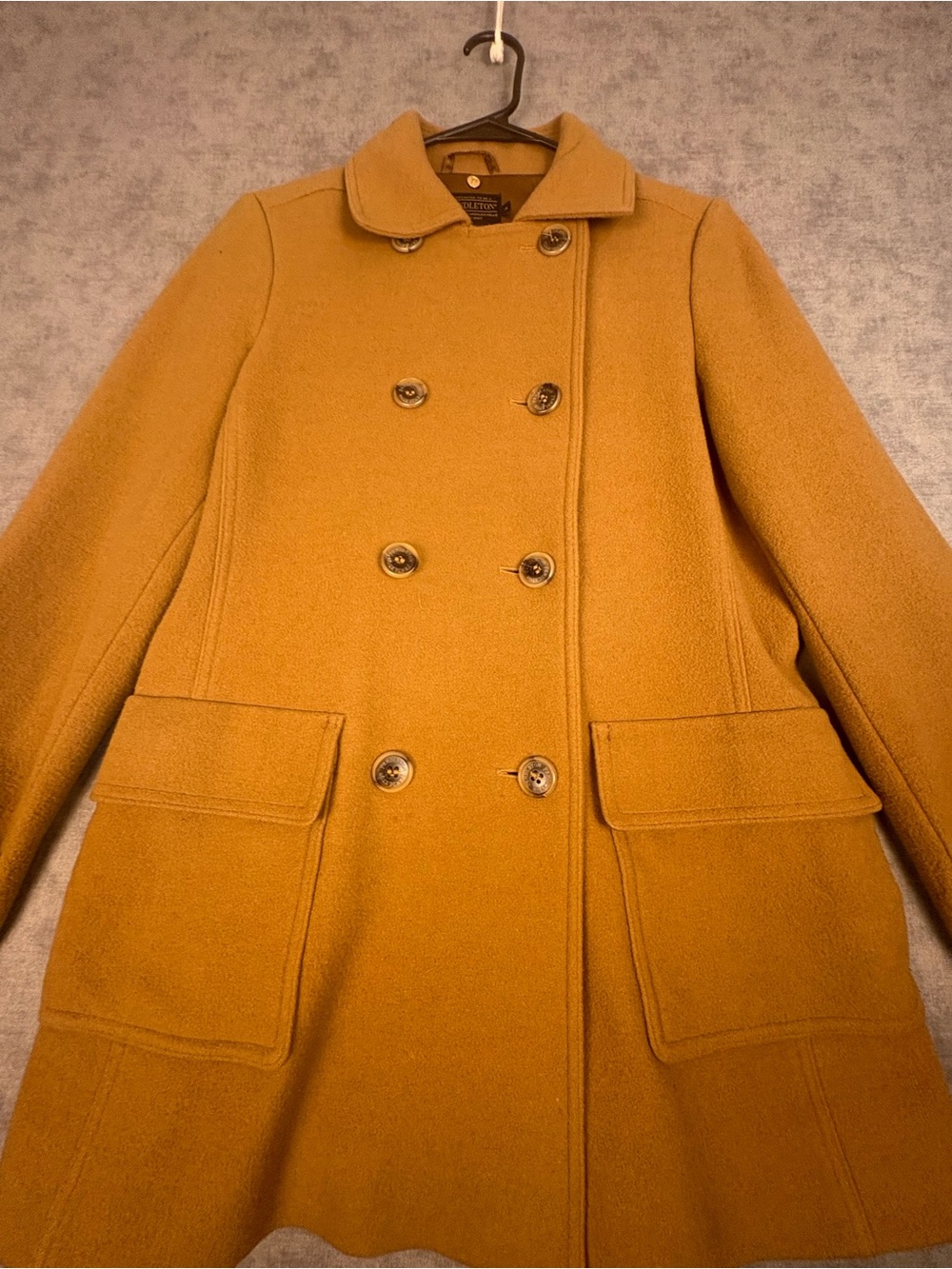 Pendleton Women’s Wool Peacoat Jacket Size 4 Camel Double Breasted - Picture 2 of 14